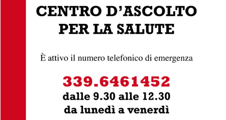 Il Centro d’Ascolto per la Salute è aperto!